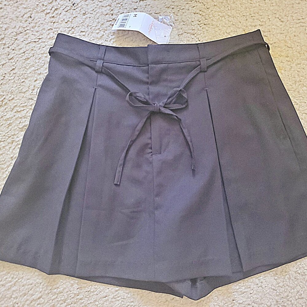 Baleno Ladies Exclusive Black Bow Ribbon Pleated Skirt Womens Medium